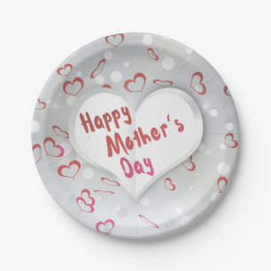 Happy Mother's Day 3D Paper Heart Plates
