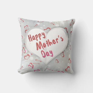 Happy Mother's Day 3D Paper Heart Throw Pillow
