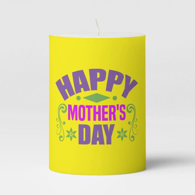 Happy Mother's Day-64925 Pillar Candle (Front)