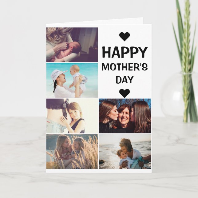 Happy Mother's Day 6 Photo Collage Best mom Ever   Holiday Card (Front)