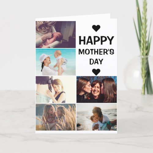 Happy Mothers Day 6 Photo Collage Best mom Ever   Holiday Card