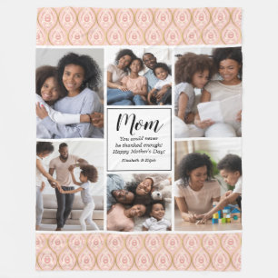Happy Mothers Day 6 photo collage Fleece Blanket