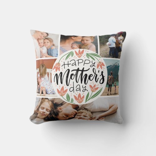 Happy Mothers Day 6 photo floral cute Throw Pillow