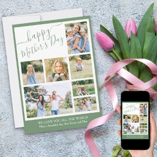 Happy Mother's Day 7 Photo Collage Holiday Card