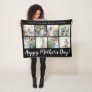 Happy Mother's Day 8 Photo Custom Message | Black Fleece Blanket