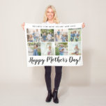 Happy Mother's Day 8 Photo Custom Message Fleece Blanket Happy Mother's Day 8 Photo Custom Message Fleece Blanket