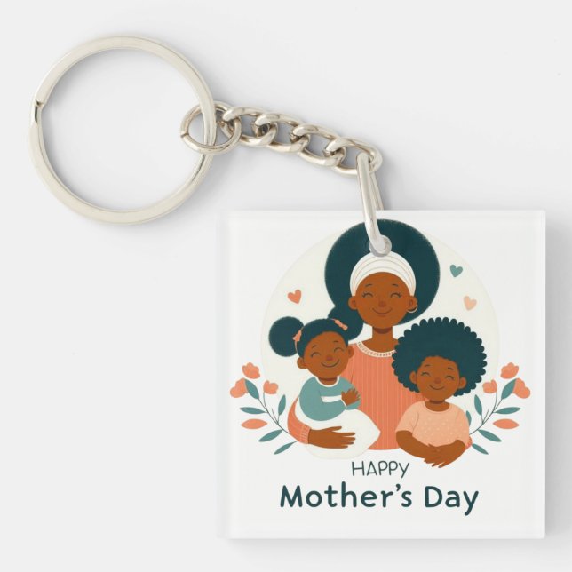 Happy Mother's Day-A Mom's Loving Embrace Keychain (Front)