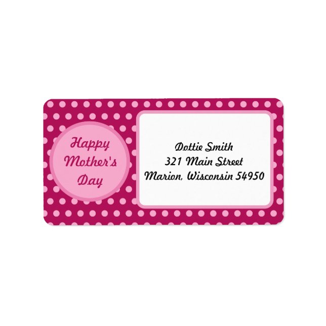 Happy Mother's Day Address Labels (Magenta & Pink) (Front)