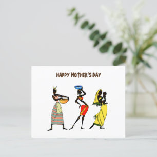 Happy Mother's Day African Art Postcard