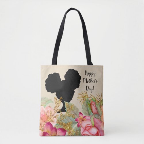 Happy Mothers Day  Afro Puffs Girl Tote Bag