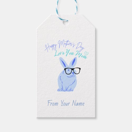 Happy Mothers Day and Cute Bunny   Gift Tags