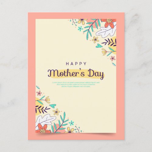 Happy Mothers Day  Announcement Postcard