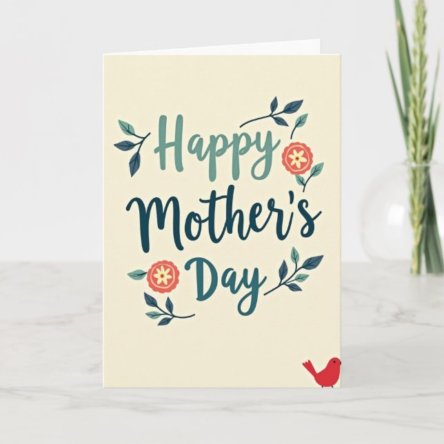 Happy Mothers Day Art Style Card (Front)