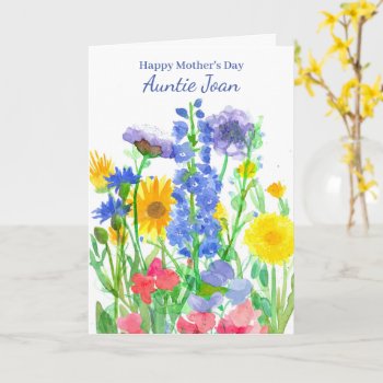 Happy Mother's Day Aunt Wildflower Bouquet Card by CountryGarden at Zazzle