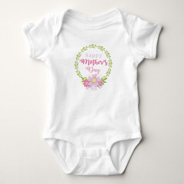 Happy Mother's Day Baby One Piece Body Suit Shirt (Front)
