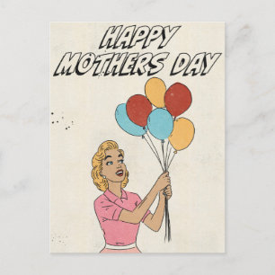 Happy mothers Day Balloons Postcard