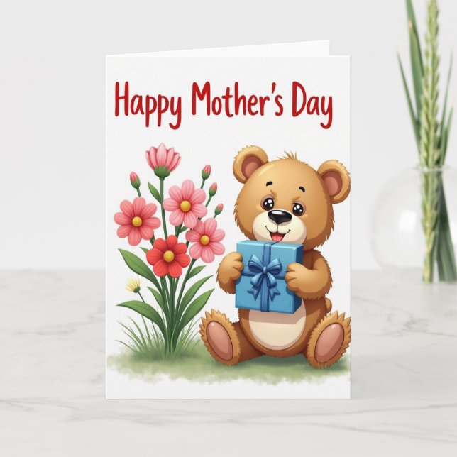 Happy Mothers Day Bear Card (Front)