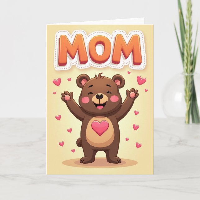 Happy Mothers Day Bear Hug Card (Front)