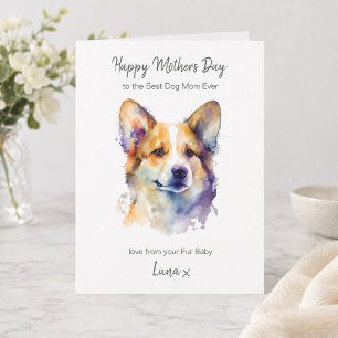 Happy Mother's Day Best Corgi Dog Mom Personalized Holiday Card