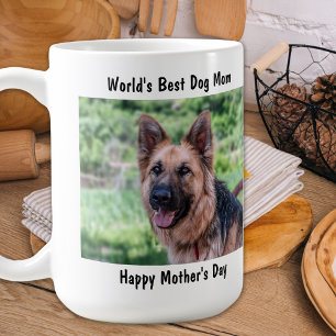 Happy Mother's Day - Best Dog Mom - Purple Photo Coffee Mug