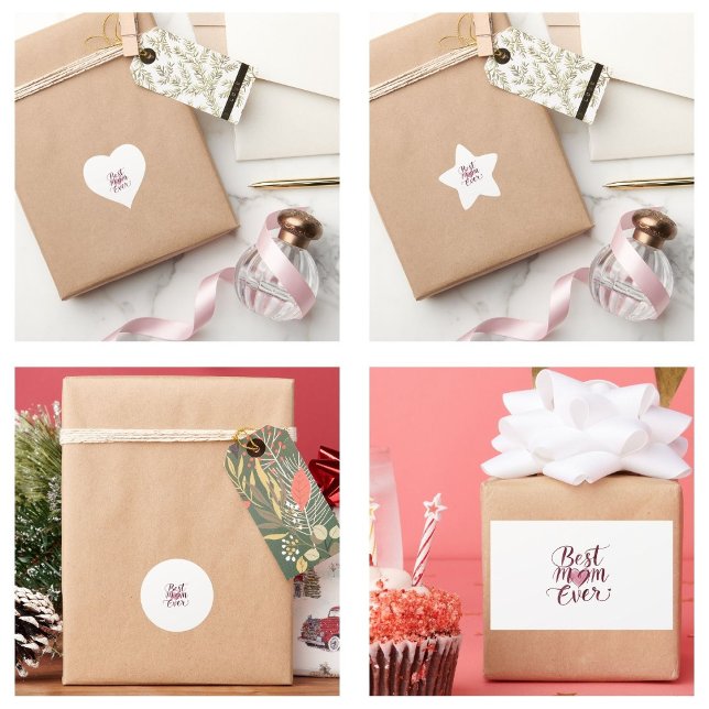 Happy Mother's Day Best Mom Ever Star Sticker (Happy Mother's Day Best Mom Ever stickers)