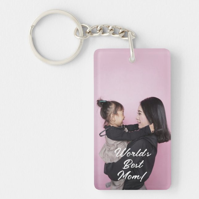 Happy Mother's Day Best Mom Modern Custom photo Keychain (Front)