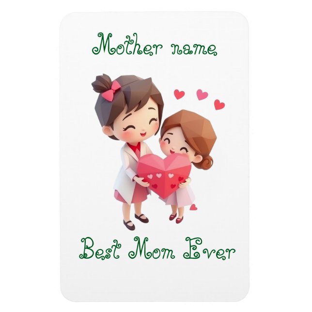 Happy - Mother's Day | Best Mom Personalize Gift Magnet (Vertical)