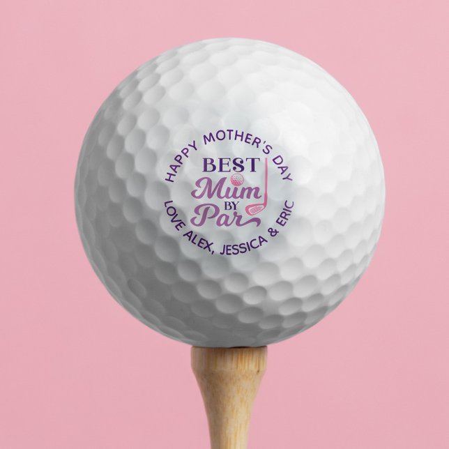 Happy Mother's Day Best Mum By Par Personalized Golf Balls (Happy Mother's Day Best Mum By Par Personalized Golf Balls)
