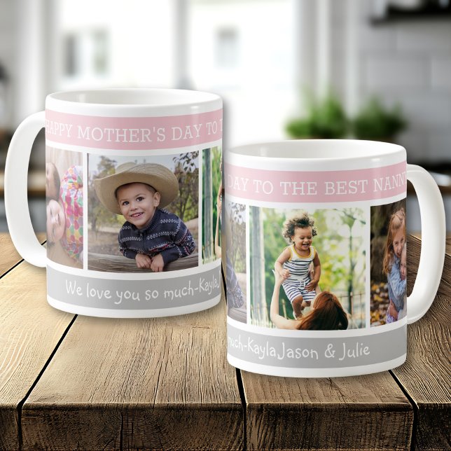 Happy Mother's Day Best Nanny 4 Photo Collage Coffee Mug (Creator Uploaded)