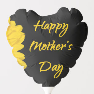 Happy Mother's Day Black and Yellow  Balloon