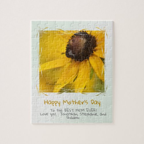 Happy Mothers Day Black_eyed Susan Floral Photo Jigsaw Puzzle