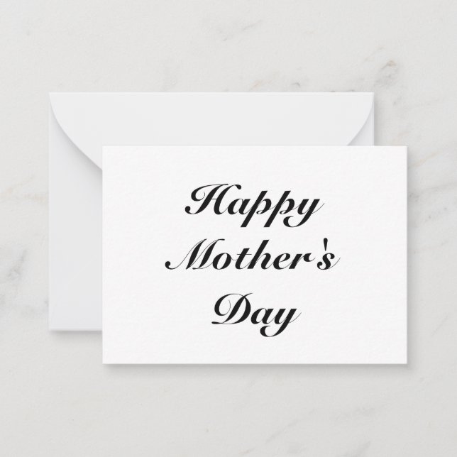 Happy Mother's Day black script classic elegant Note Card (Front)