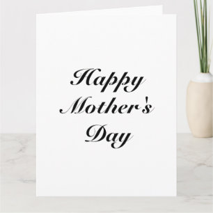 Happy Mother's Day black white custom script chic Card