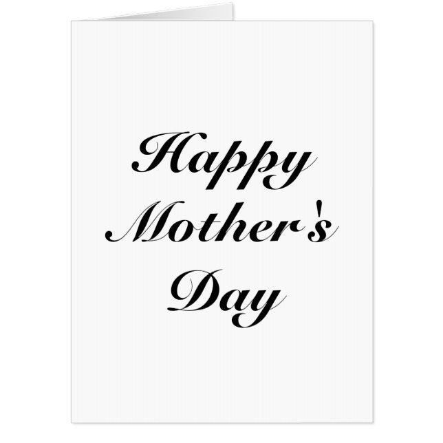 Happy Mother's Day black white custom script chic Card (Front)