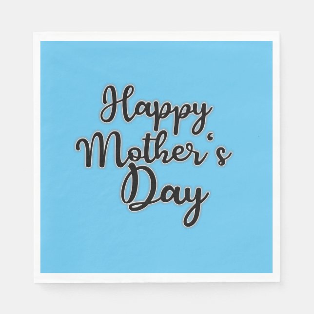 Happy Mothers Day Blue Napkin (Front)