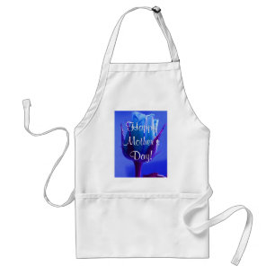 Happy Mother's Day Blue Rose Adult Apron