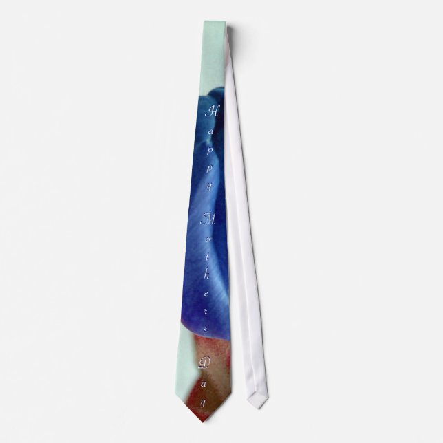 Happy Mothers Day Blue Tulips Tie (Front)