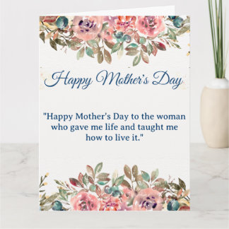 Happy Mother's Day | Blush Pink Flowers and Gold Card