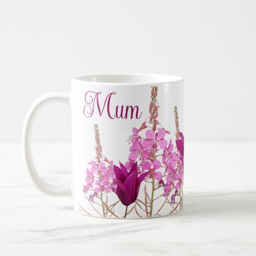 Happy Mothers Day boho pink flowers gift for mom Coffee Mug