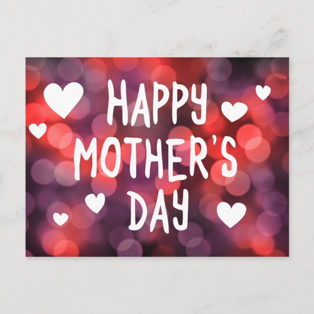 happy mother's day bokeh postcard (Front)