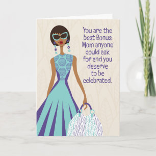 Happy Mother's Day - Bonus Mom Letterpress Thank You Card