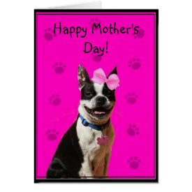 Happy Mother's Day Boston Terrier greeting card