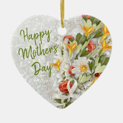 Happy Mothers Day  Bouquet Ceramic Ornament