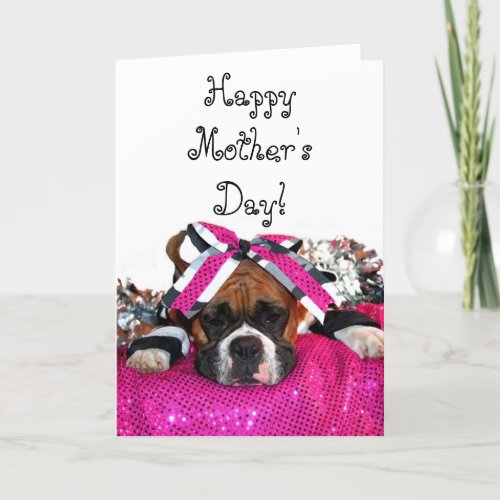 Happy Mothers day boxer greeting card