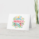 Happy Mothers Day Bright Botanical Floral Custom Card<br><div class="desc">Cute mother's day floral modern card a mom would love. The design on this card is feminine,  floral,  and bright. 

Add a name and message by clicking the "Personalize" button above or delete the placeholder text to make it a plain card</div>