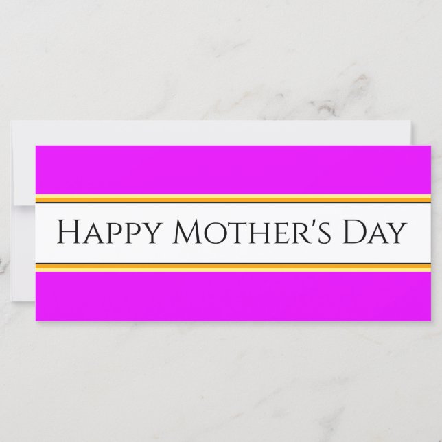 HAPPY MOTHER'S DAY Bright Pink White Stripes  (Front)