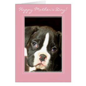 Happy Mother's Day Brindle boxer puppy card