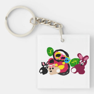 Happy mothers day bunnies and rabbit keychain