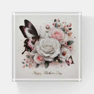 Happy Mother's Day Butterflies and Roses  Paperweight