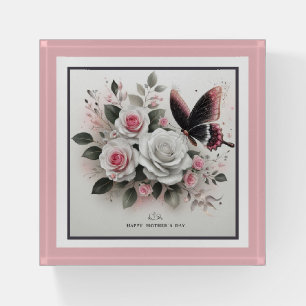 Happy Mother's Day Butterflies and Roses Paperweight